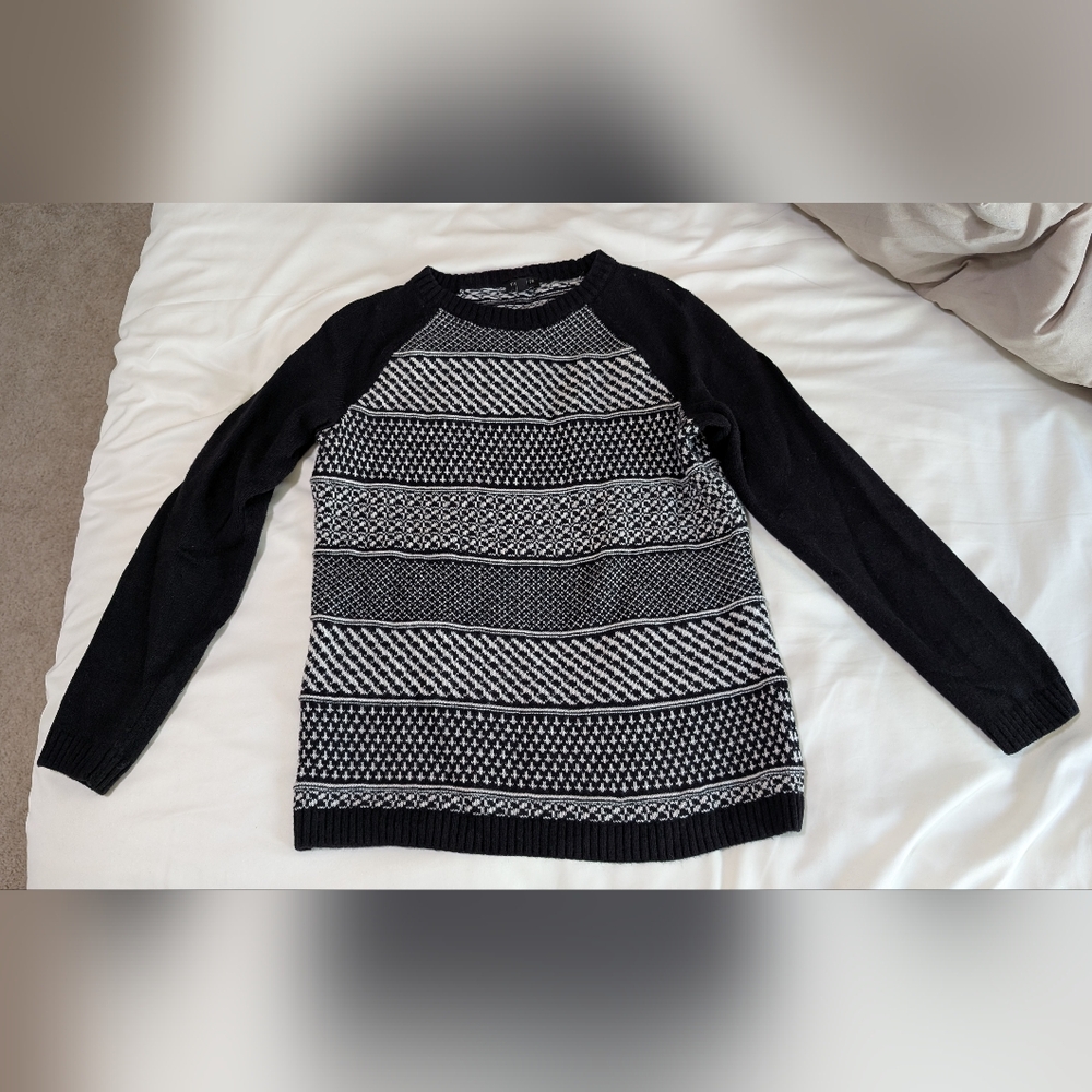 Talbots Black & White Print Sweater